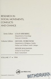 Cover of: Research in Social Movements, Conflicts and Change by Michael Dobkowski