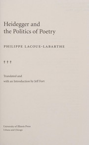Cover of: Heidegger and the politics of poetry