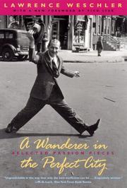 Cover of: A Wanderer in the Perfect City by Lawrence Weschler