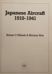 Cover of: Japanese Aircraft, 1910-1941 by 