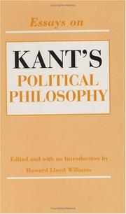 Cover of: Essays on Kant's political philosophy