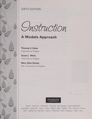 Cover of: Instruction by Thomas H. Estes