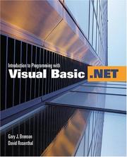 Cover of: Introduction To Programming with Visual Basic .net | Gary J. Bronson