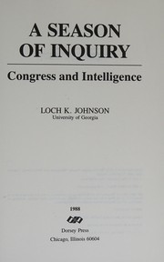 Cover of: A season of inquiry: Congress and intelligence