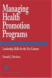 Cover of: Managing Health Promotion Programs | Donald J. Breckon