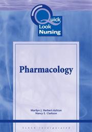Cover of: Quick Look Nursing: Pharmacology (Quick Look Nursing)