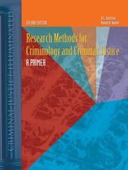 Cover of: Research methods for criminology and criminal justice