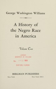 Cover of: History of the Negro race in America.