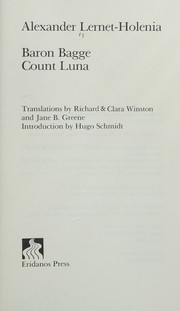 Cover of: Baron Bagge Count Luna (Eridanos Press Library, No 11)