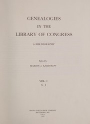 Cover of: Genealogies in the Library of Congress: a bibliography.