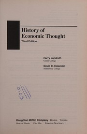 Cover of: History of economic thought
