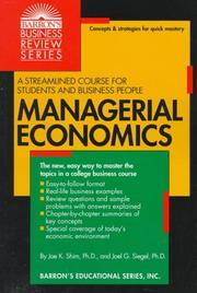 Cover of: Managerial economics