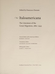 Cover of: Italoamericana by Francesco Durante, Robert Viscusi, Anthony Julian Tamburri, James J. Periconi