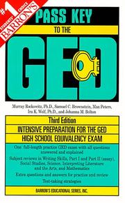 Cover of: Barron's Pass Key to the Ged by Brownstein, Samuel C., Max Peters, Ira Wolf, Johanna Bolton