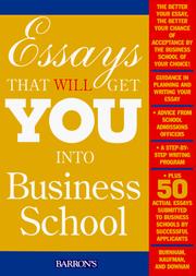 Cover of: Essays that will get you into business school