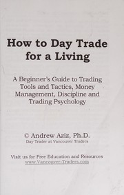 Cover of: How to day trade for a living by Andrew Aziz