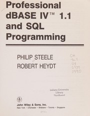 Cover of: Professional dBASE IV 1.1 and SQL programming
