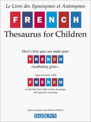 Cover of: French Thesaurus for Children