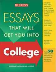 Cover of: Essays that will get you into college