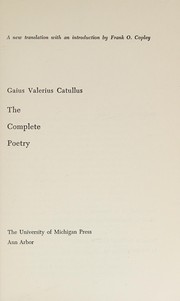 Cover of: The complete poetry. by Gaius Valerius Catullus