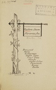 Cover of: Price list, fall 1955 - spring 1956 by Eastern Shore Nurseries