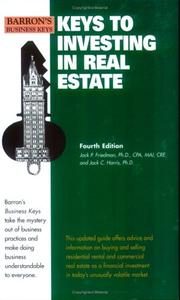 Cover of: Keys to investing in real estate by Jack P. Friedman