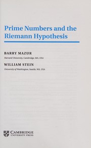 Cover of: Prime numbers and the Riemann hypothesis