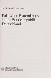 Cover of: Politischer Extremismus in der Bundesrepublik Deutschland