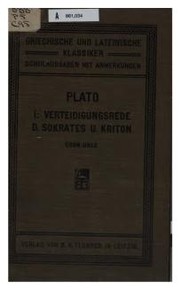 Cover of: Platons Verteidigungsrede des Sokrates und Kriton by 