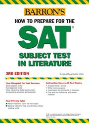 Cover of: Barron's How to Prepare for the SAT Subject Test in Literature