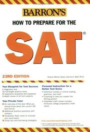 Cover of: How to Prepare for the SAT by Sharon Weiner Green, Ph.D., Ira K. Wolf