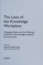 Laws of the Knowledge Workplace by Dariusz Jemielniak