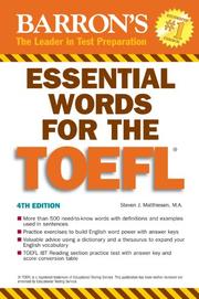 Cover of: Essential Words for the TOEFL (Essential Words for the Toefl) by Steven J. Matthiesen