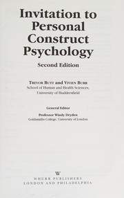 Cover of: Invitation to personal construct psychology