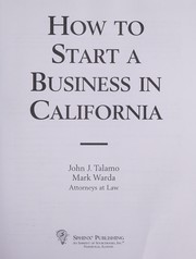 Cover of: How to start a business in California