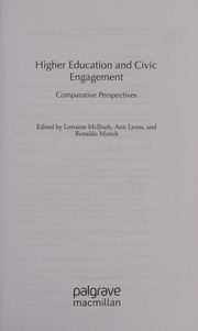 Cover of: Higher education and civic engagement by Lorraine McIlrath, Ann Lyons, Ronaldo Munck