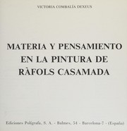 Cover of: Materia y pensamiento en la pintura de Ràfols Casamada