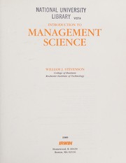 Cover of: Introduction to Management Science