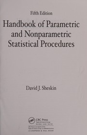 Cover of: Handbook of parametric and nonparametric statistical procedures