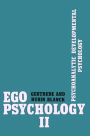 Cover of: Ego psychology II: psychoanalytic developmental psychology
