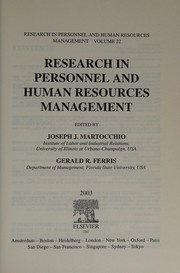 Cover of: Research in personnel and human resources management.
