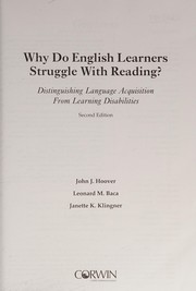 Cover of: Why do English learners struggle with reading?: distinguishing language acquisition from learning disabilities