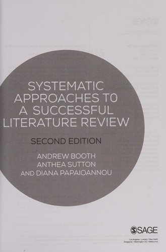 systematic approaches to a successful literature review second edition
