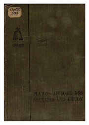 Cover of: Platons Apologie des Sokrates und Kriton by 