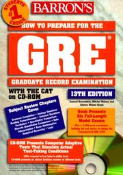 Cover of: How to prepare for the GRE, graduate record examination by Brownstein, Samuel C.
