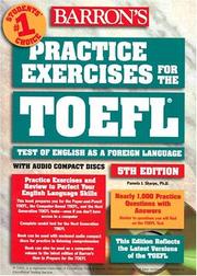 Cover of: Practice Exercises for the TOEFL with Audio CD by Pamela J. Sharpe, Pamela Sharpe, Pamela, Ph.D. Sharpe, Pamela J. Sharpe Ph.D., P. Sharpe, Barron's, Pamela, Ph.D. Sharpe