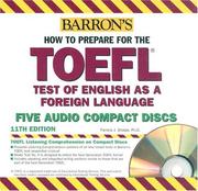 Cover of: How to Prepare for the TOEFL (4 CDs Only) by Pamela Sharpe Ph.D.