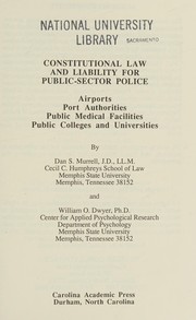 Cover of: Constitutional Law and Liability for Public-Sector Police