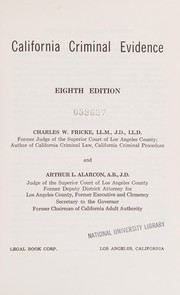California criminal evidence by Charles Williams Fricke