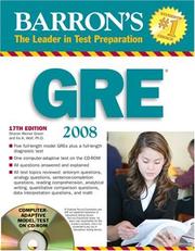 Cover of: Barron's GRE 2008 with CD-ROM (Barron's How to Prepare for the Gre Graduate Record Examination) by Sharon Weiner Green, Ph.D. Ira K. Wolf